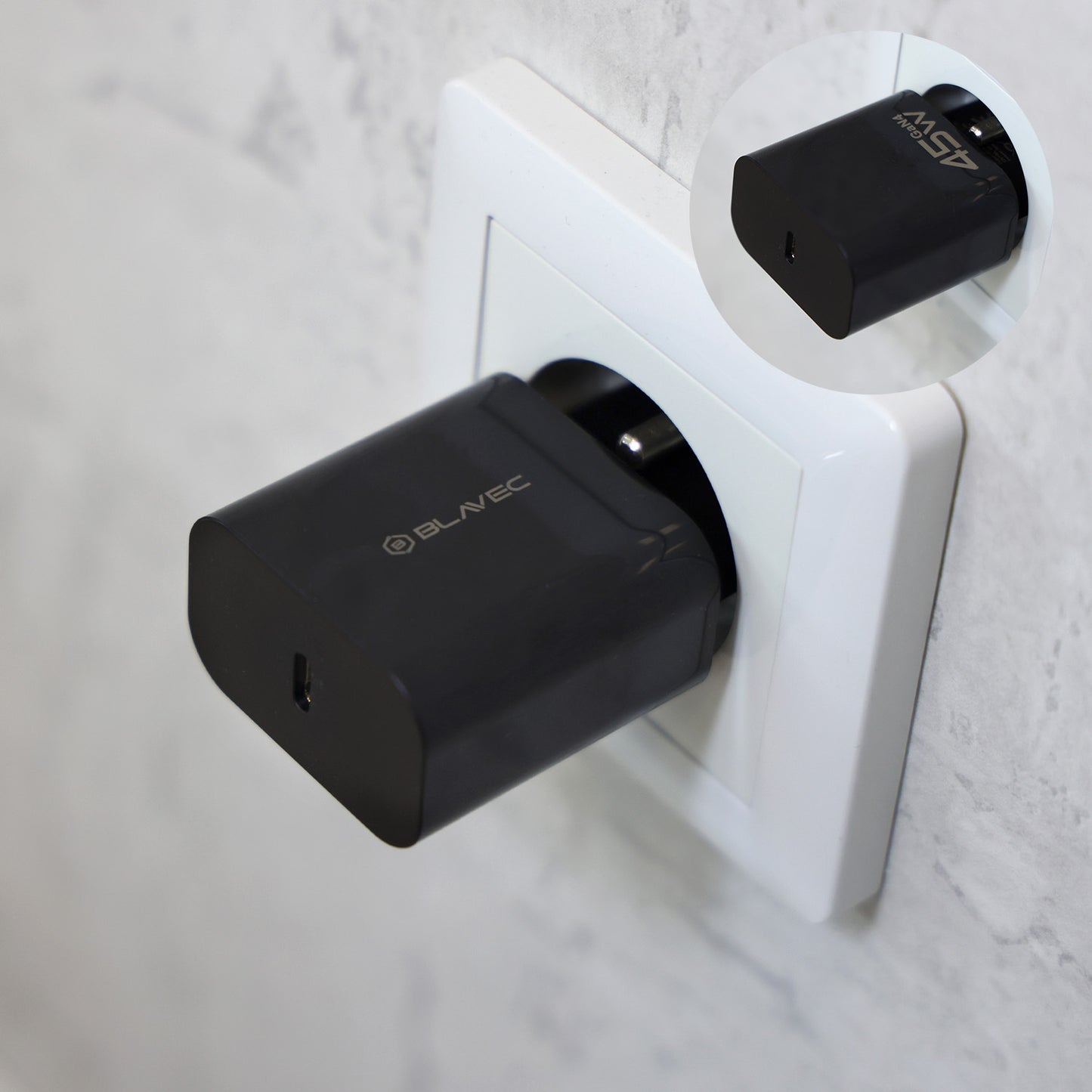 Caricabatterie Retea Blavec BC-7, 45W, 3A, 1 x USB-C, Nero