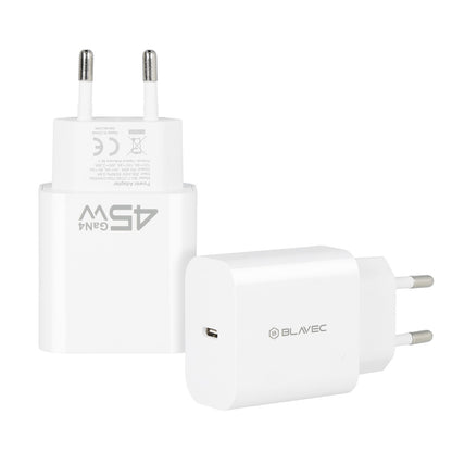 Caricabatterie Rete Blavec BC-7, 45W, 3A, 1 x USB-C, Bianco