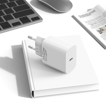 Caricabatterie Rete Blavec BC-7, 45W, 3A, 1 x USB-C, Bianco