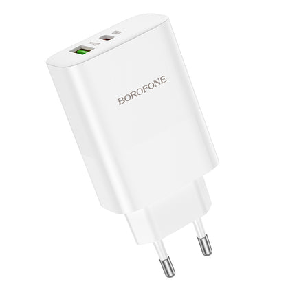 Caricabatterie di rete Borofone BN10, 65W, 5A, 1 x USB-A - 1 x USB-C, bianco 