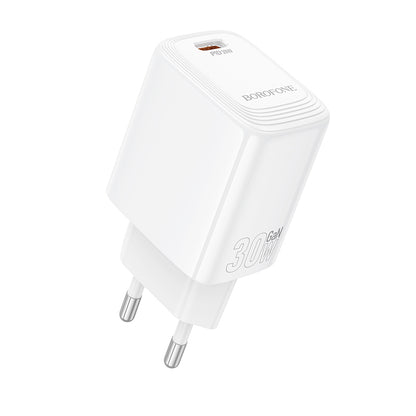 Caricabatterie Retea Borofone BN28 Fuente, 30W, 3A, 1 x USB-C, Bianco