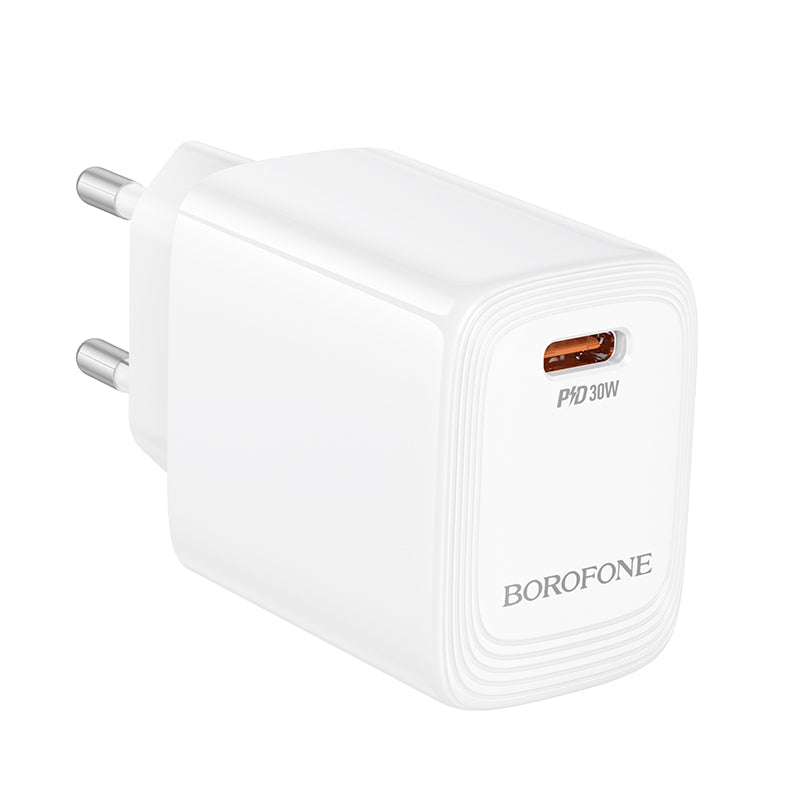 Caricabatterie Retea Borofone BN28 Fuente, 30W, 3A, 1 x USB-C, Bianco