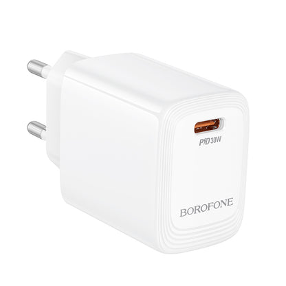 Caricabatterie Retea Borofone BN28 Fuente, 30W, 3A, 1 x USB-C, Bianco