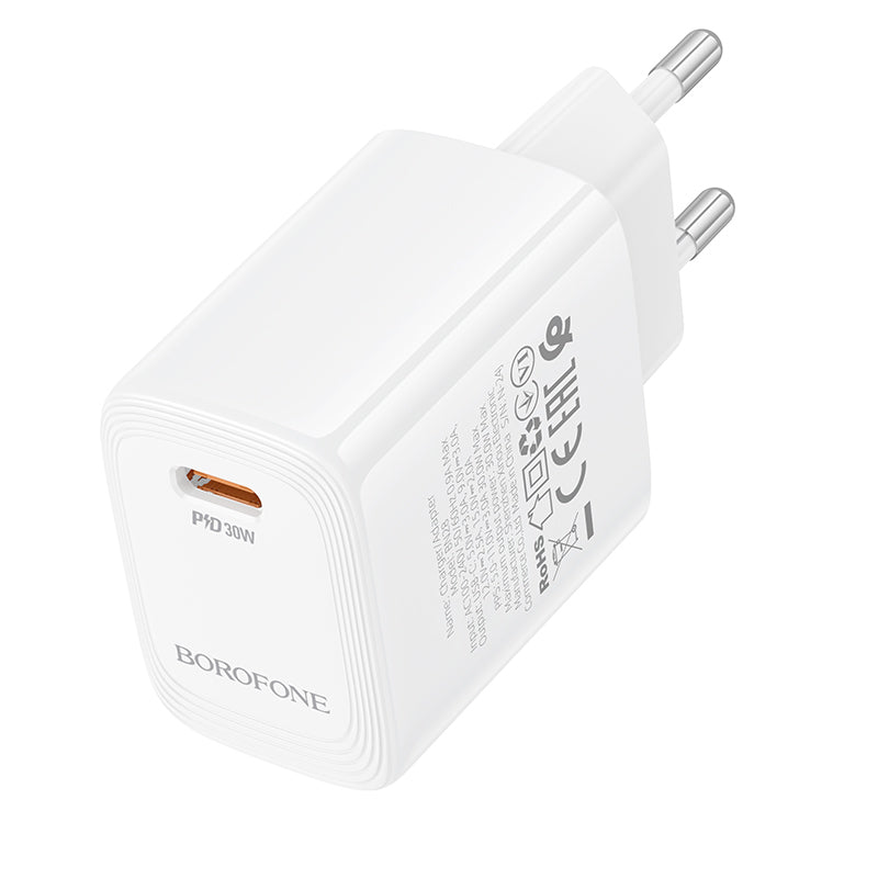 Caricabatterie Retea Borofone BN28 Fuente, 30W, 3A, 1 x USB-C, Bianco