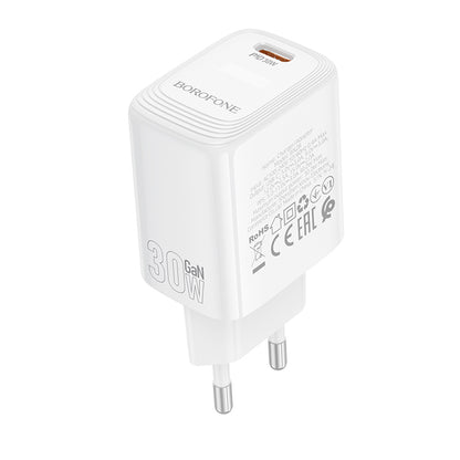 Caricabatterie Retea Borofone BN28 Fuente, 30W, 3A, 1 x USB-C, Bianco