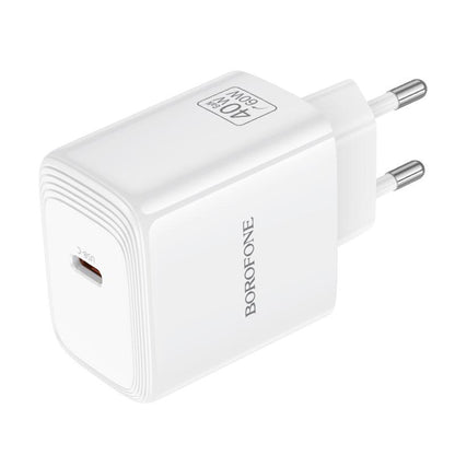 Borofone BN33 Fuente Network Charger, 40W, 1 x USB-C, White