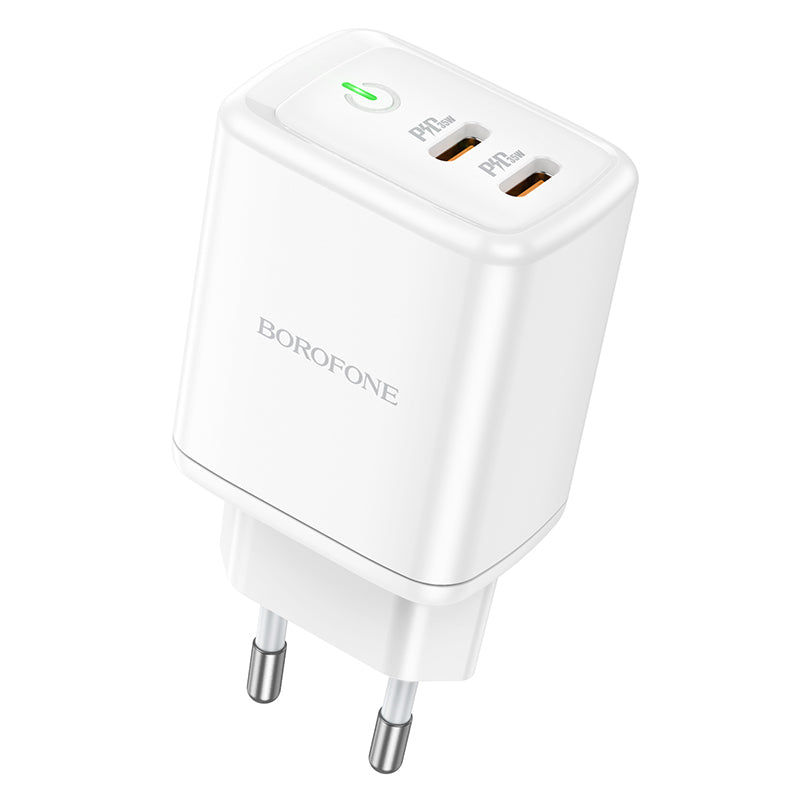 Caricabatterie di rete Borofone BN9, 35W, 3A, 2 x USB-C, bianco 