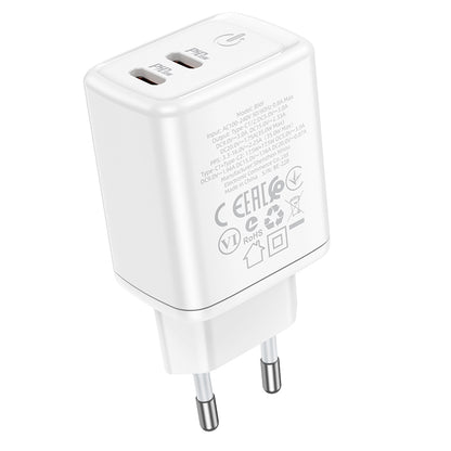 Caricabatterie di rete Borofone BN9, 35W, 3A, 2 x USB-C, bianco 