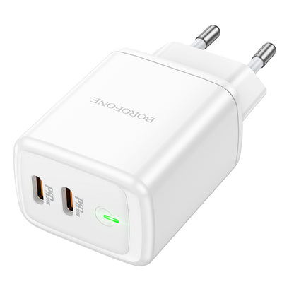 Caricabatterie di rete Borofone BN9, 35W, 3A, 2 x USB-C, bianco 