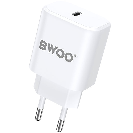 Caricabatterie di rete BWOO BO-CDA105, 20W, 3A, 1 x USB-C, bianco 