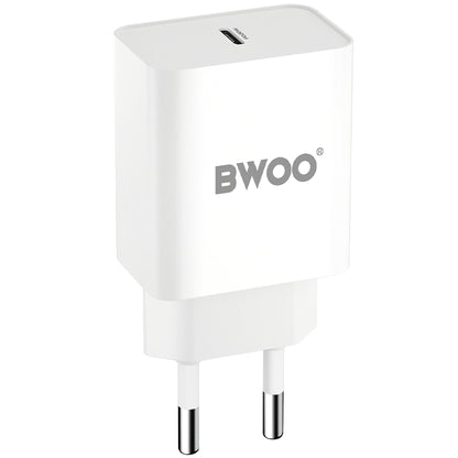 Caricabatterie di rete BWOO BO-CDA119, 20W, 4A, 1 x USB-C, bianco 