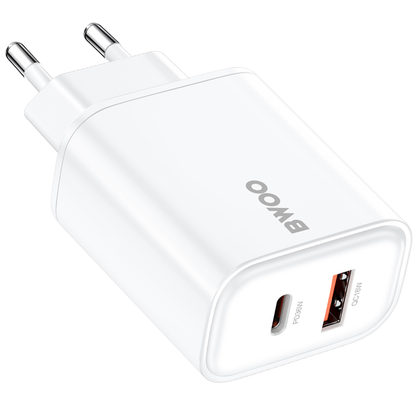 Caricabatterie Rete BWOO CDA207, 36W, 3A, 1 x USB-A - 1 x USB-C, Bianco