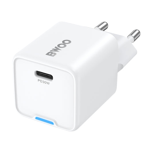 Caricabatterie Retea BWOO CDA211, 30W, 3A, 1 x USB-C, Bianco