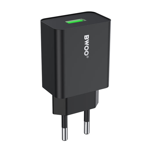 Caricabatterie Rete BWOO CDA249, 12W, 2.4A, 1 x USB-A, Nero