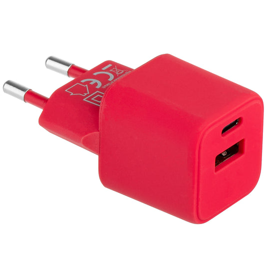 Caricabatterie di rete Colourum CLS30-AC-02, 30W, 3A, 1 x USB-A - 1 x USB-C, Magenta