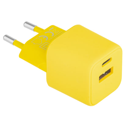 Caricabatterie di rete Colorum CLS30-AC-05, 30W, 3A, 1 x USB-A - 1 x USB-C, giallo 