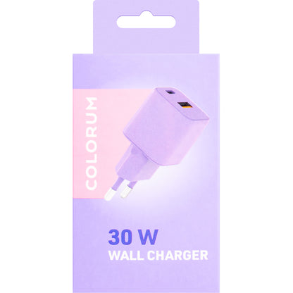 Caricabatterie di rete Colourum CLS30-AC-09, 30W, 3A, 1 x USB-A - 1 x USB-C, viola 