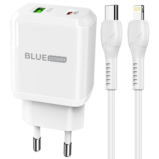 BLUE Power BLN5, 20W, 3A, 1 x USB-A - 1 x USB-C, bianco