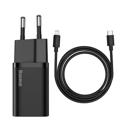 Caricabatterie di rete Baseus Super Si con cavo Lightning, 20W, 3A, 1 x USB-C, nero TZCCCSUP-B01