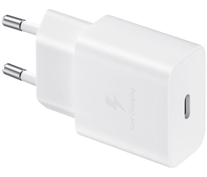 Caricatore di rete Samsung USB-C con cavo USB-C, 15W, 2A, 1 x USB-C, bianco EP-T1510XWEGEU