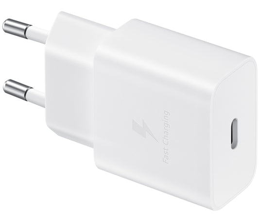 Caricatore di rete Samsung USB-C con cavo USB-C, 15W, 2A, 1 x USB-C, bianco EP-T1510XWEGEU