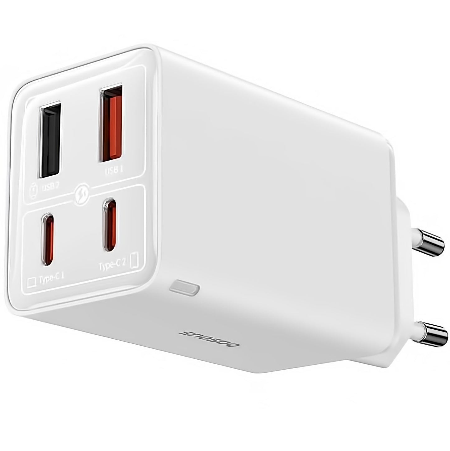 Baseus GaN6 Pro Caricatore di rete con cavo USB-C, 100W, 3,25A, 2 x USB-A - 2 x USB-C, bianco P1016270521212-00 