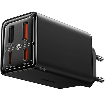 Baseus GaN6 Pro Caricatore di rete con cavo USB-C, 100W, 3,25A, 2 x USB-A - 2 x USB-C, nero P10162705112112-00 