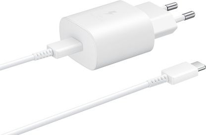 Caricatore di rete Samsung USB-C con cavo USB-C, 25W, 3A, 1 x USB-C, bianco EP-TA800XWEGWWW