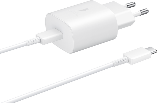 Caricatore di rete Samsung USB-C con cavo USB-C, 25W, 3A, 1 x USB-C, bianco EP-TA800XWEGWWW