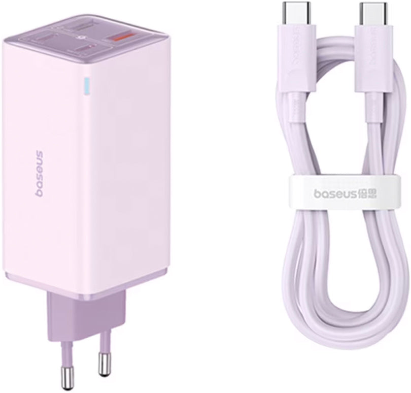 Caricabatterie Retea Con Cavo USB-C Baseus GaN6 Pro, 100W, 3.25A, 2 x USB-A - 2 x USB-C, Viola P10162705532-00