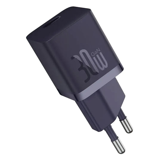 Caricabatterie da rete con cavo USB-C Baseus GaN Mini 1C, 30W, 3A, 1 x USB-C, Viola P10110902523-00