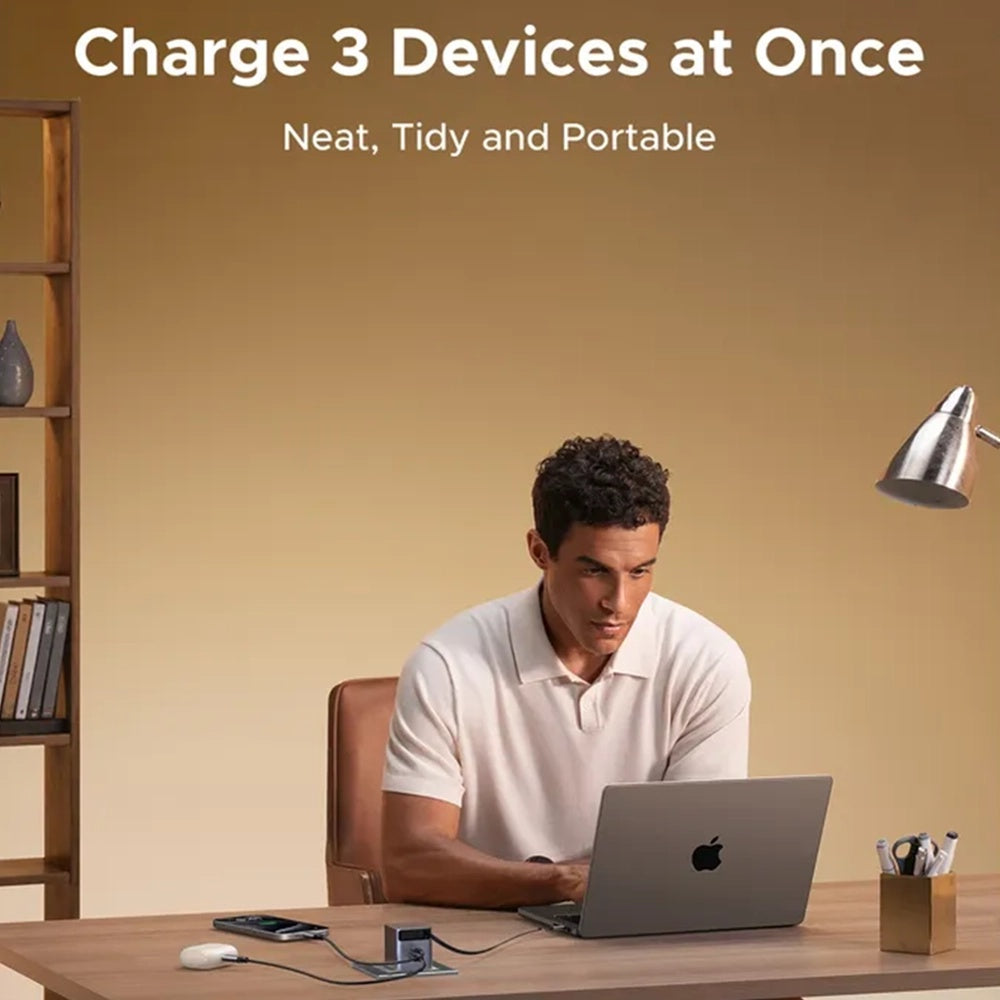 Caricabatterie da Rete con Cavo USB-C UGREEN X615, 65W, 3A, 1 x USB-A - 1 x USB-C, Grigio