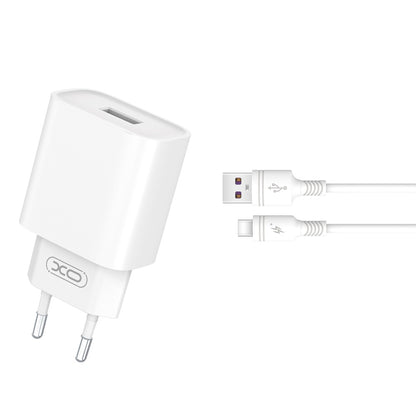 Caricabatterie da rete con cavo USB-C XO Design CE02D, 18W, 3A, 1 x USB-A, Bianco