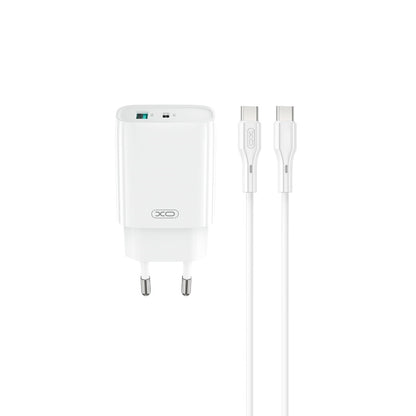 Caricabatterie da Rete con Cavo USB-C XO Design CE29, 20W, 3A, 1 x USB-A - 1 x USB-C, Bianco