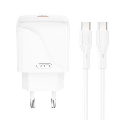 Caricabatterie da Rete con Cavo USB-C XO Design L141, 20W, 3A, 1 x USB-C, Bianco