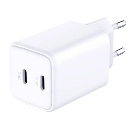 Caricabatterie di rete 3MK HyperCharger con cavo USB-C, 45W, 3A, 2 x USB-C, bianco 