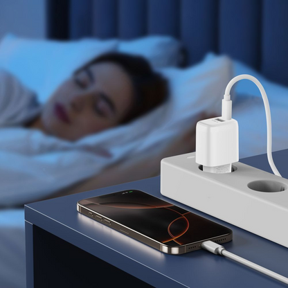 Caricatore da Rete con Cavo USB-C Tech-Protect NCA20, 20W, 3A, 1 x USB-A - 1 x USB-C, Bianco
