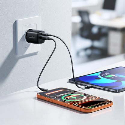 Caricatore da rete con cavo USB-C Joyroom JR-TG7, 33W, 3A, 1 x USB-A - 1 x USB-C, Nero
