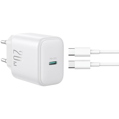 Caricabatterie da Rete con Cavo USB-C Joyroom JR-TCF20, 20W, 3A, 1 x USB-C, Bianco