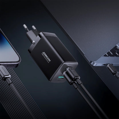 Caricabatterie Rete Con Cavo USB-C Joyroom TCG01, 65W, 3.25A, 1 x USB-A - 2 x USB-C, Nero