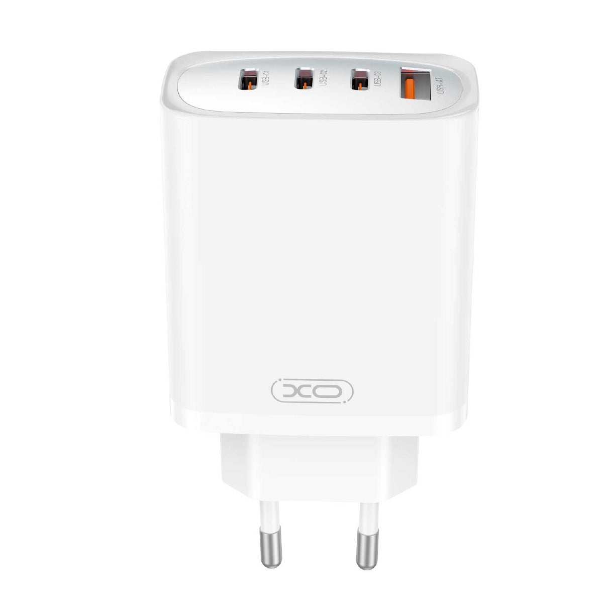 Caricatore di rete con cavo USB-C XO Design CE23, 65W, 3,25A, 1 x USB-A - 3 x USB-C, bianco 