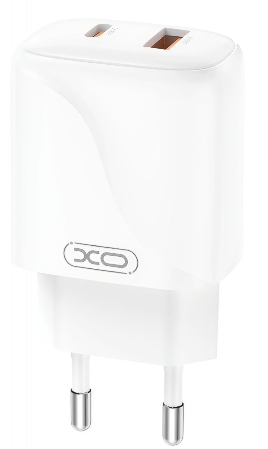 Caricabatterie da Rete con Cavo USB-C XO Design L158, 20W, 3A, 1 x USB-A - 1 x USB-C, Bianco