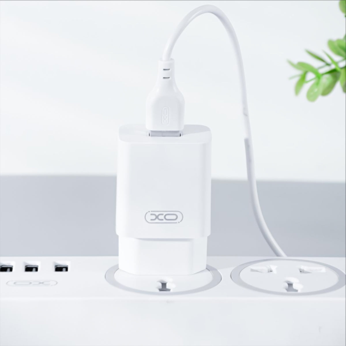 Caricatore da Rete con Cavo USB-C XO Design L99, 12W, 2.4A, 1 x USB-A, Bianco