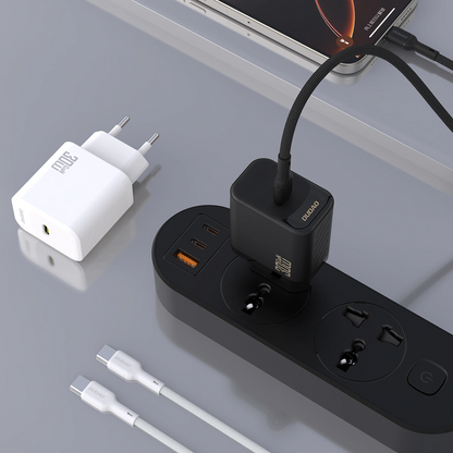 Caricatore da rete con cavo USB-C Dudao A27PCEU, 30W, 3A, 1 x USB-C, Nero