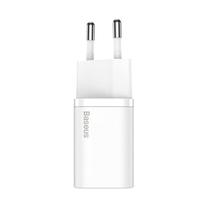 Caricatore di rete USB-C Super Si di Baseus con cavo USB-C, 25W, 3A, 1 x USB-C, bianco TZCCCSUP-L02 