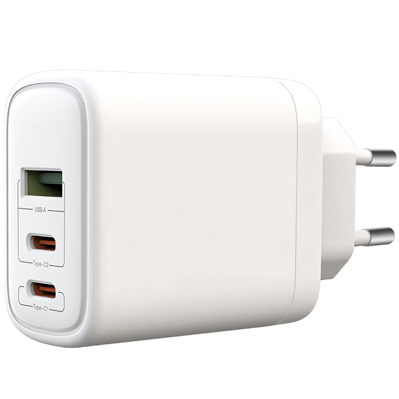 Caricatore di rete con cavo USB-C BLUE Power BPCE04, 65W, 3,25A, 1 x USB-A - 2 x USB-C, Bianco