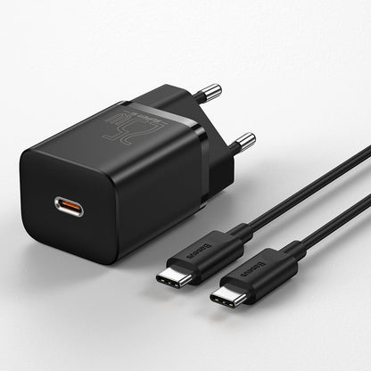 Caricabatterie di rete Baseus Super Si USB-C con cavo USB-C, 25W, 3A, 1 x USB-C, nero TZCCCSUP-L01 