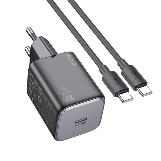 Incarcator Retea Cu Cablu USB-C HOCO N40, 20W, 3A, 1 x USB-C, Negru