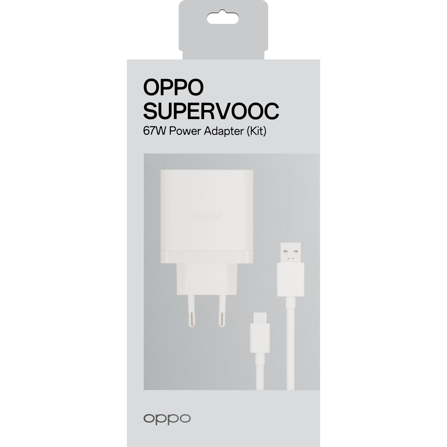 Caricabatterie di rete Oppo con cavo USB-C Oppo, 67W, 6,1A, 1 x USB-A, bianco VCB7CAEH