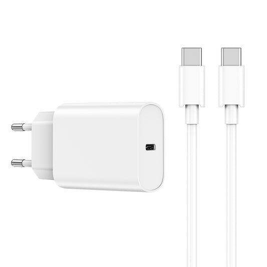 WiWu Wi-U001, 20W, 3A, 1 x USB-C, 1 x USB-C, bianco 